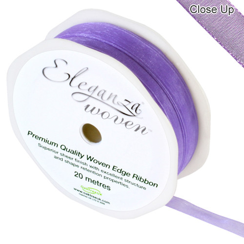 Purple Woven Edge Ribbon - 10mm x 20m (1)