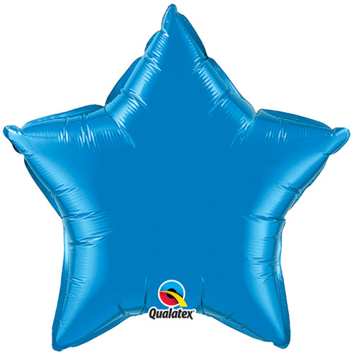 36" Sapphire Blue Star Foil Balloon (1) - UNPACKAGED