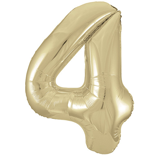 34 inch Unique White Gold Number 4 Foil Balloon (1)