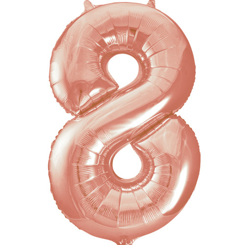 34 inch Unique Rose Gold Number 8 Foil Balloon (1)