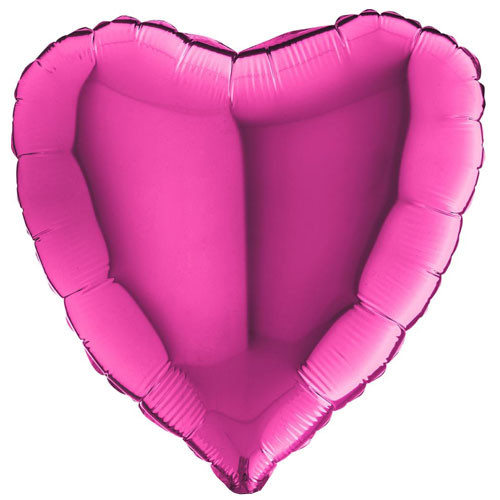 18" Magenta Heart Foil Balloon (1) - UNPACKAGED