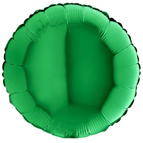 18" Green Round Foil Balloon (1) - UNPACKAGED