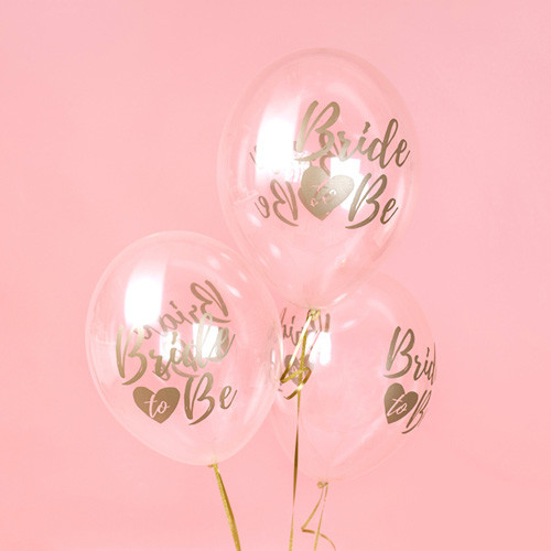 12 inch Gold Bride To Be Crystal Clear Latex Balloons (6)