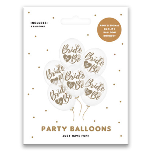 12 inch Gold Bride To Be Crystal Clear Latex Balloons (6)