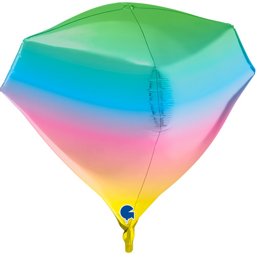 18" Gem Rainbow Foil Balloon (1) - UNPACKAGED