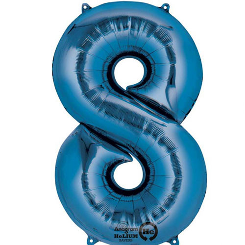 34 inch Anagram Blue Number 8 Foil Balloon (1)