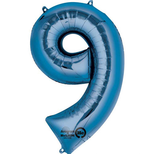 34 inch Anagram Blue Number 9 Foil Balloon (1)