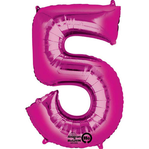 34 inch Anagram Pink Number 5 Foil Balloon (1)