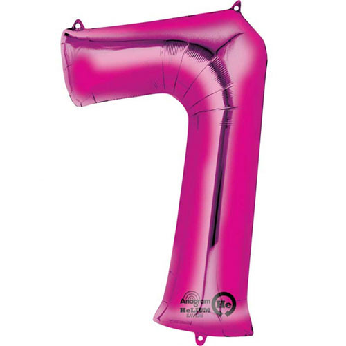 34 inch Anagram Pink Number 7 Foil Balloon (1)