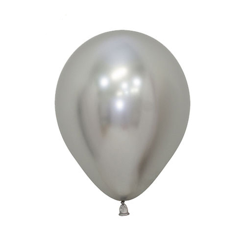 5" Reflex Silver Sempertex Latex Balloons (50)