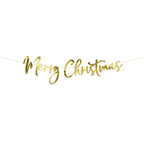 Merry Christmas Gold Paper Banner - 85cm (1)