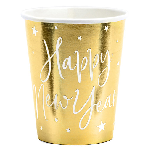 Happy New Year Gold Paper Cups (6)