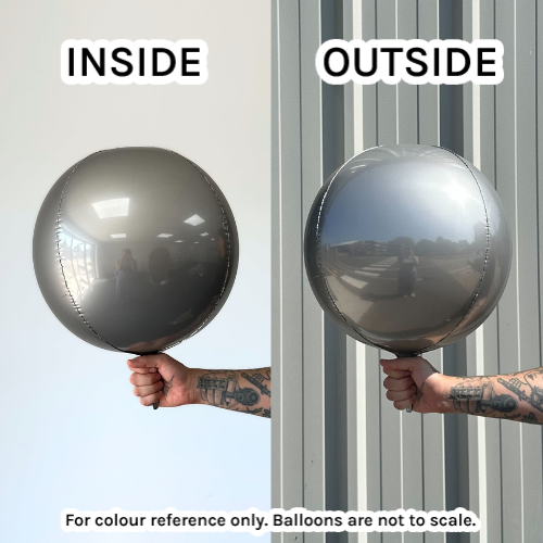 15" Globe Platinum Pure Grey Foil Balloon (1) - UNPACKAGED