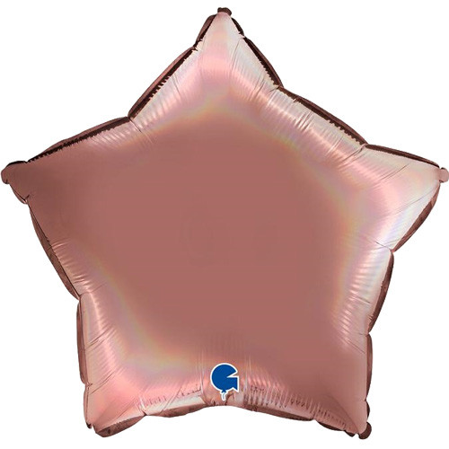 18" Platinum Rosé Star Foil Balloon (1) - UNPACKAGED