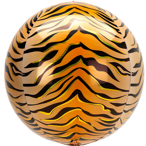 16 inch Animalz Orbz Tiger Print Foil Balloon (1)