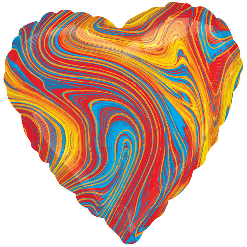 18 inch Marblez Colourful Heart Foil Balloon (1)