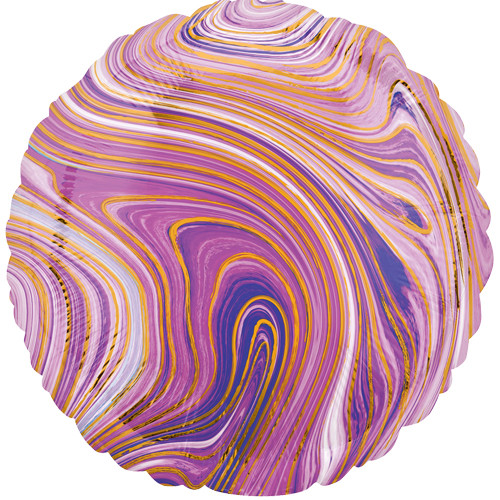 18 inch Marblez Purple Round Foil Balloon (1)