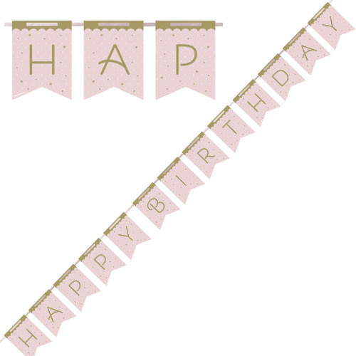 Stylish Swan Happy Birthday Paper Banner - 2.1m (1)