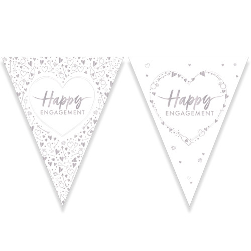 Happy Engagement Foil Stamped Flag Paper Bunting - 3.7m (1)