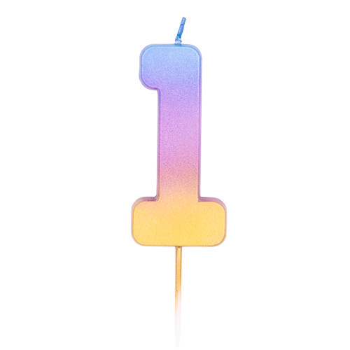 Age One Rainbow Ombre Candle (1)