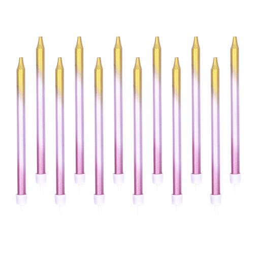 Rose Gold Ombre Tall Candles (12)