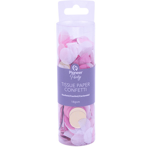 Pink, White & Gold Circle Tissue Paper Confetti (18g)