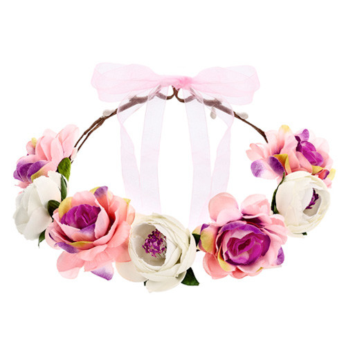 Pink & White Flower Crown - 19cm (1)