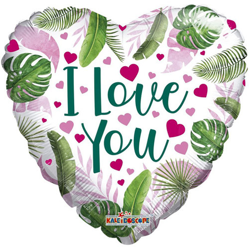 18 inch Love Hearts & Leaves Eco Foil Balloon (1)