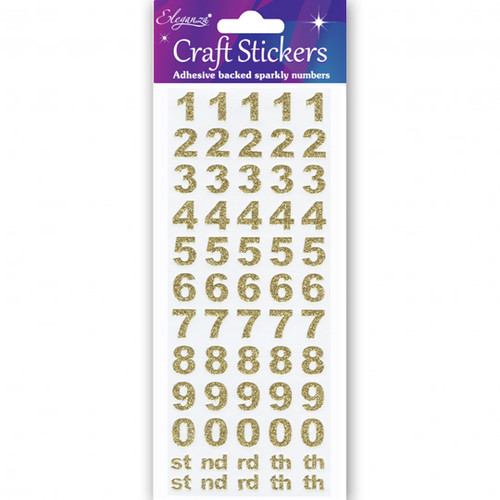 Bold Number Gold Craft Stickers (1)