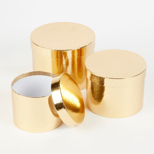 Gold Hat Boxes (3)