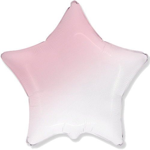 32 inch White To Baby Pink Gradient Star Foil Balloon (1)