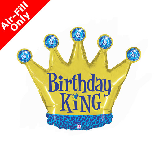 14 inch Birthday King Foil Balloon (1) - UNPACKAGED