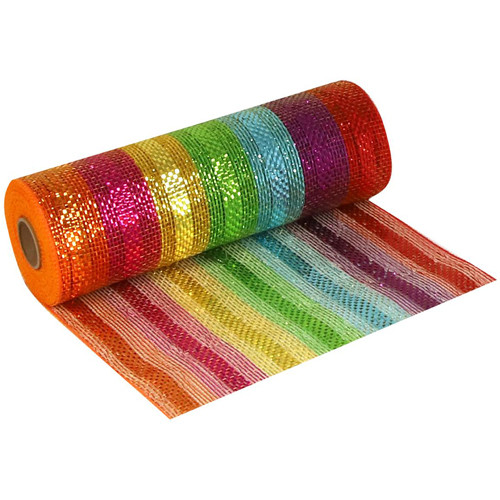 Metallic Rainbow Deco Mesh - 25cm x 9.1m (1)