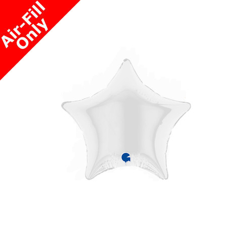 4" White Star Foil Balloon (1) - UNPACKAGED 4" White Star Foil Balloon (1) - UNPACKAGED