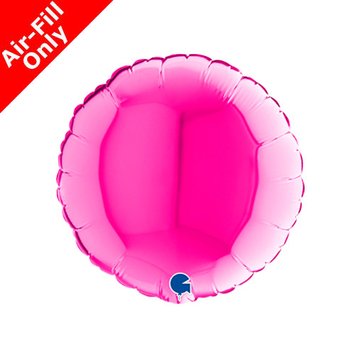 9" Magenta Round Foil Balloon (1) - UNPACKAGED