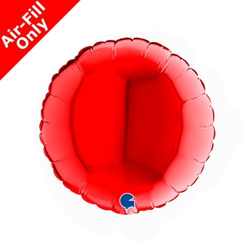 9" Red Round Foil Balloon (1) - UNPACKAGED