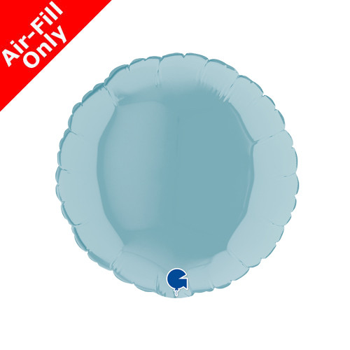 9" Pastel Blue Round Foil Balloon (1) - UNPACKAGED