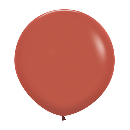 A terracotta brown balloon with a diameter of 24 inches, manufactured by Sempertex.