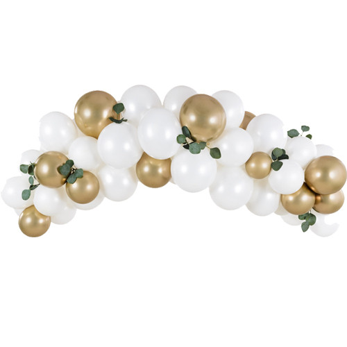 White & Gold Garland DIY Latex Balloon Kit (1)