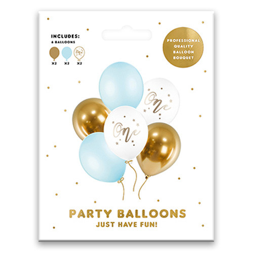 12 inch Pastel Blue One Assorted Latex Balloons (6)