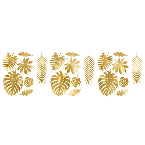 Tropical Leaves Gold Paper Decorations (21)