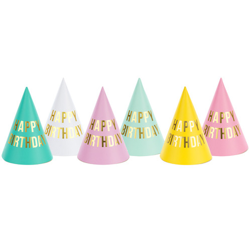 Happy Birthday Assorted Party Hats (6)