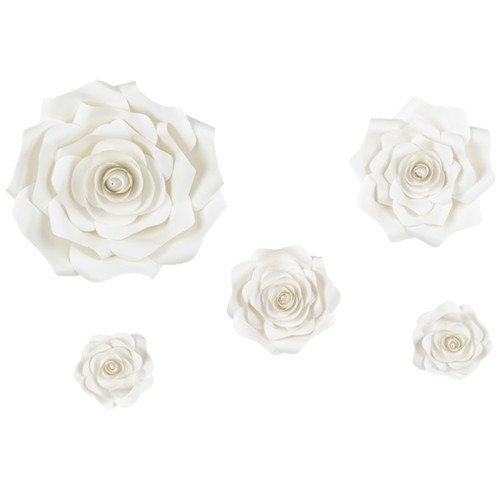 Light Cream Flower Paper Backdrops (5)