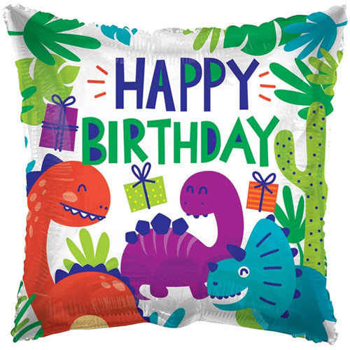 18 inch Birthday Dinosaurs Eco Foil Balloon (1)