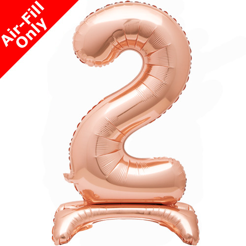 30 inch Unique Rose Gold Number 2 Standing Foil Balloon (1)