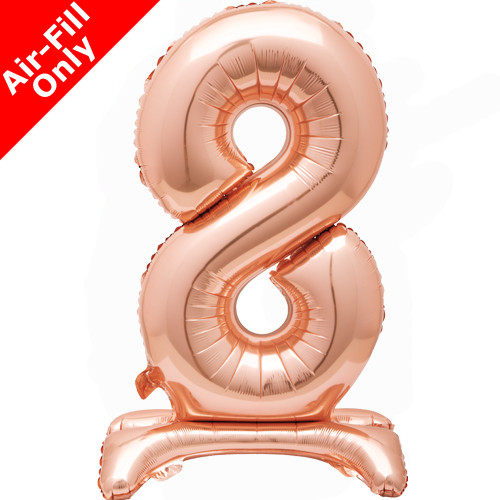 30 inch Unique Rose Gold Number 8 Standing Foil Balloon (1)