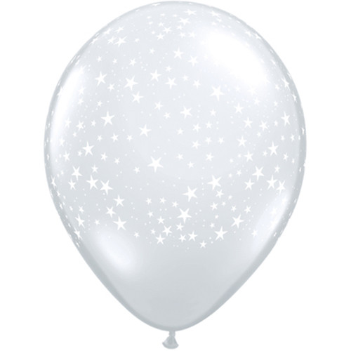 16 inch Clear Stars-A-Round Latex Balloons (50)