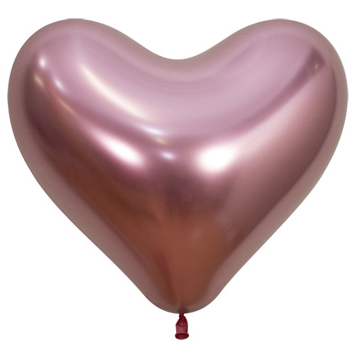 14" Reflex Pink Heart Shaped Sempertex Latex Balloons (50)