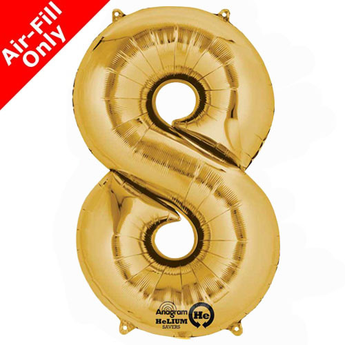 16 inch Anagram Gold Number 8 Foil Balloon (1)