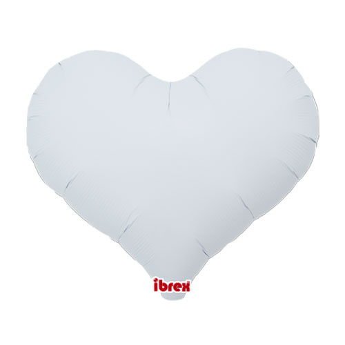 18" White Heart Jelly Foil Balloon (1) - UNPACKAGED